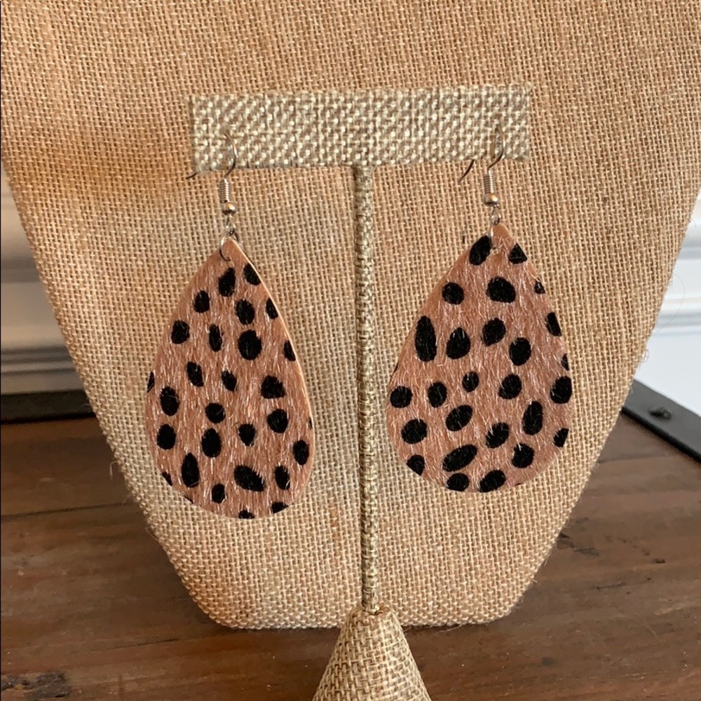 Animal print fur earrings